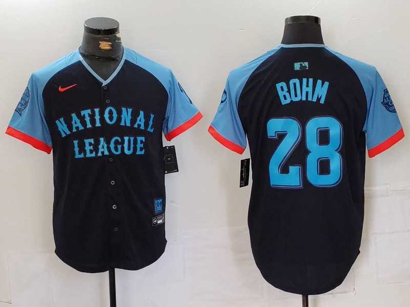 Mens Philadelphia Phillies #28 Alec Bohm Navy 2024 All Star Limited Stitched Jersey->2024 mlb all-star->MLB Jersey